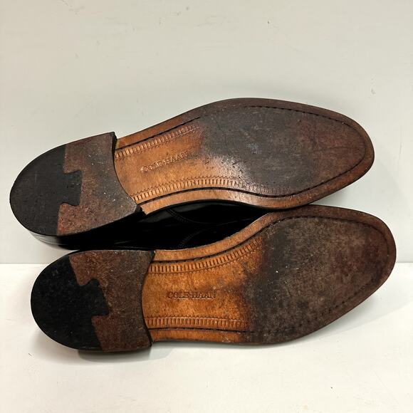 VERY GOOD Cole Haan Derby Blucher Cap Toe Black Calf Made in Maine USA 11.5 - Picture 10 of 12